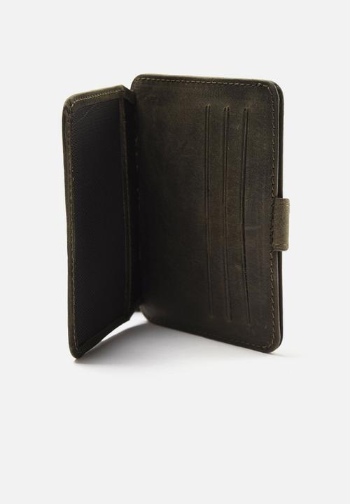 Trendyol - Small leather wallet - khaki