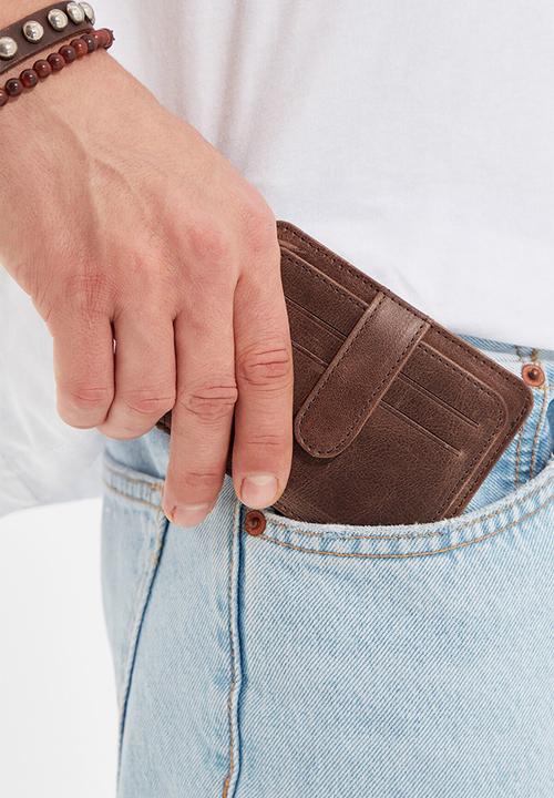 Trendyol - Small leather wallet - brown