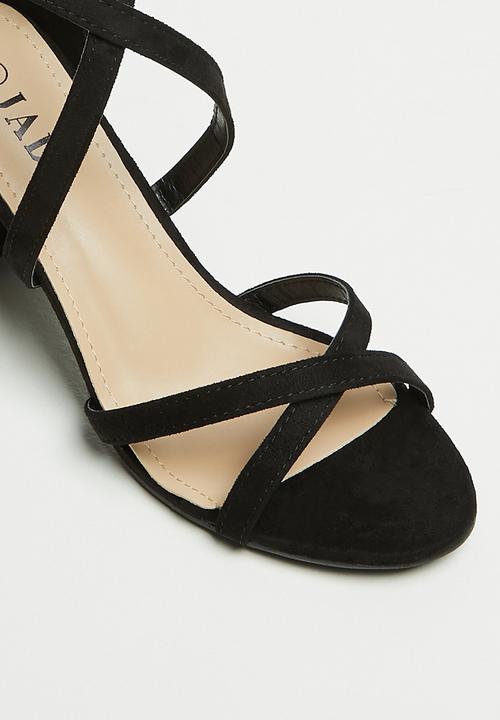 Jada - Barely there vamp toe heel - black