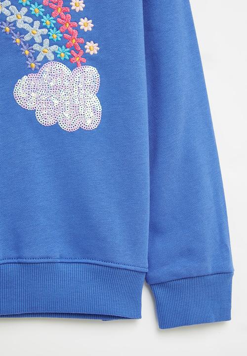 Pop Candy - Girls rainbow sweatshirt - blue