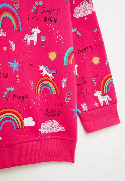 Pop Candy - Girls rainbow & unicorn sweatshirt - pink