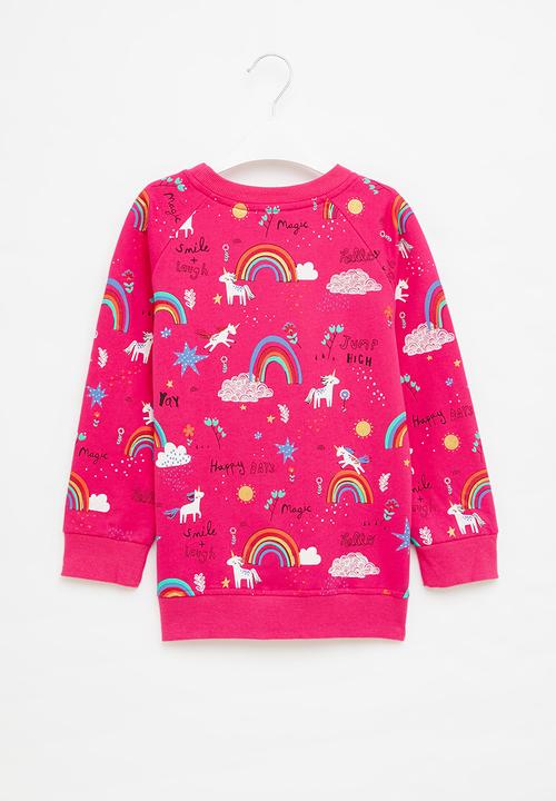 Pop Candy - Girls rainbow & unicorn sweatshirt - pink