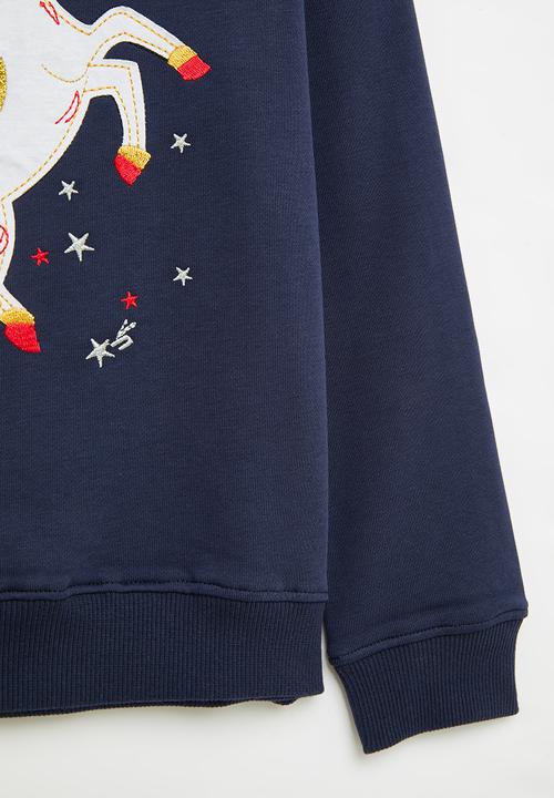 Pop Candy - Girls unicorn sweatshirt - navy