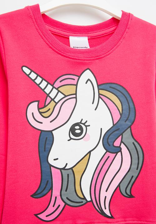 Pop Candy - Girls unicorn sweatshirt - hot pink