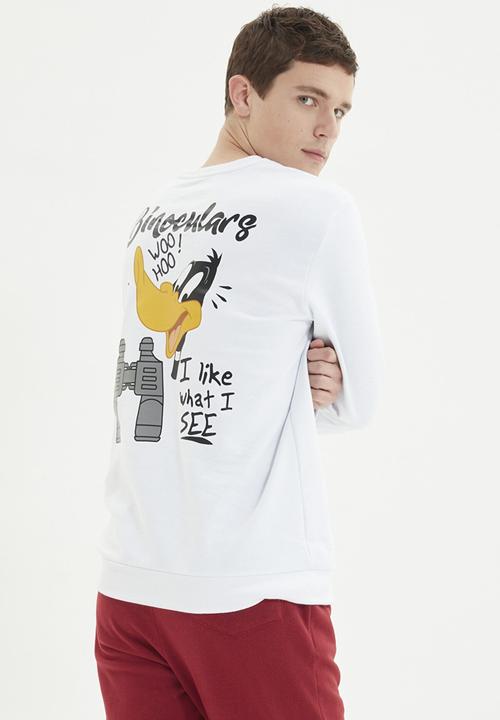 Trendyol - Back printed sweater - white
