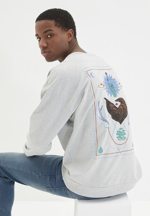Trendyol - Birds back printed sweater - grey