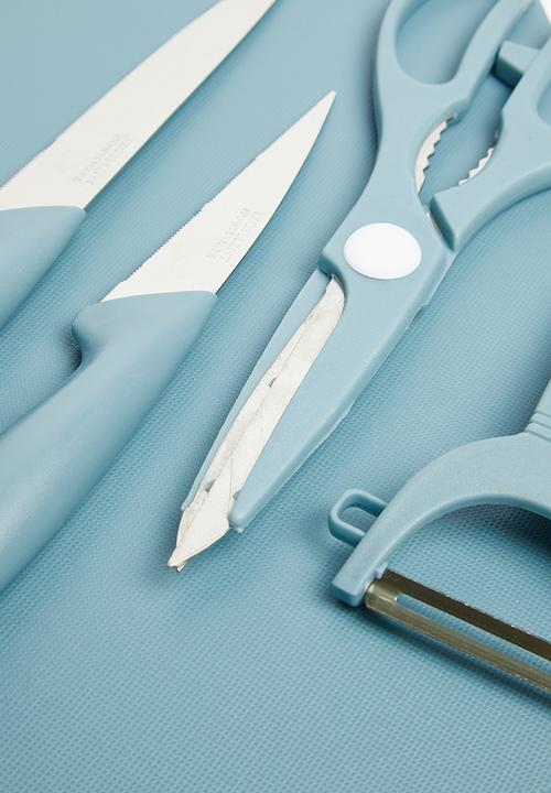 Excellent Houseware - 5 piece kitchen utensil set - blue