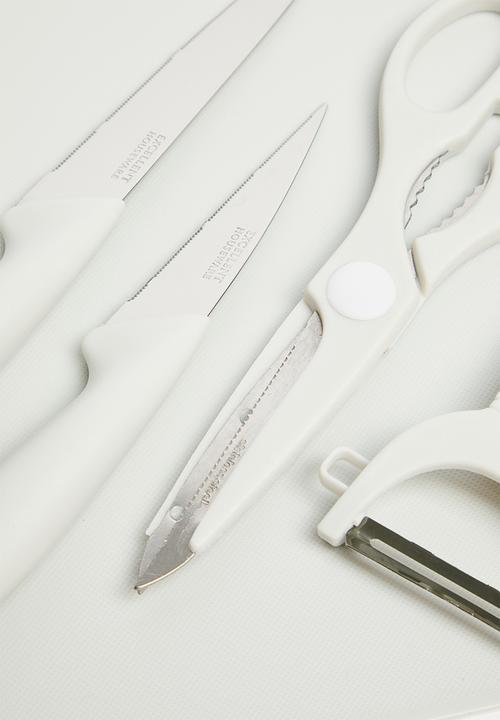 Excellent Houseware - 5 piece kitchen utensil set - white