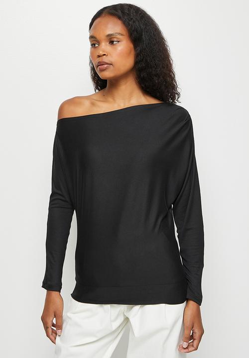 MILLA - Warm handle asymmetric top - black
