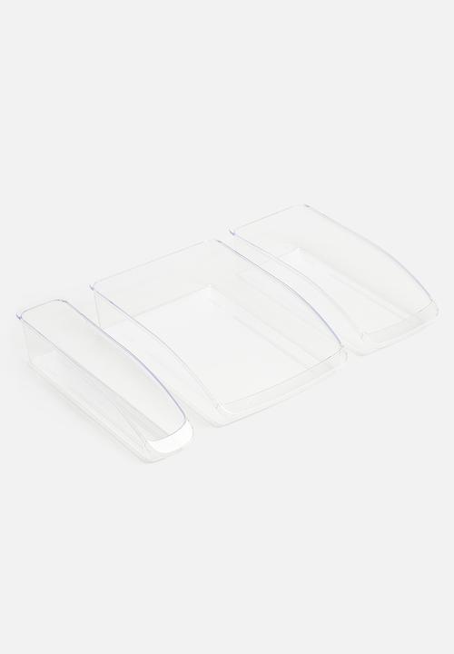 Storage Solutions - Fridge organiser set of 3 - clear