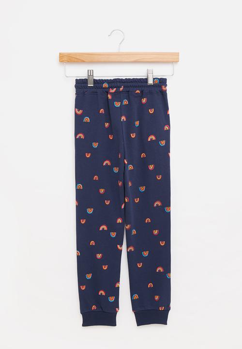 Pop Candy - Girls rainbow jogger - navy