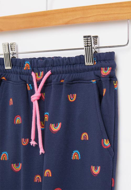 Pop Candy - Girls rainbow jogger - navy