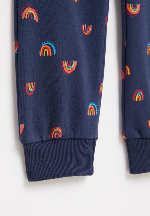 Pop Candy - Girls rainbow jogger - navy