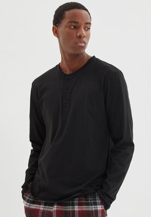 Trendyol - Check pants sleep set - black