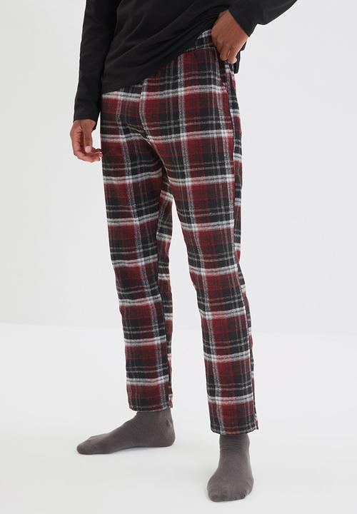 Trendyol - Check pants sleep set - black