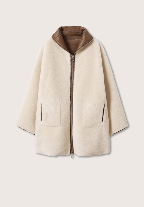 MANGO - Coat rulo - light beige