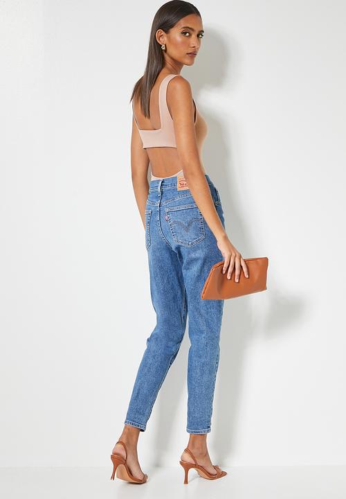 VELVET - Slash neck bodysuit with cutout back - biscuit