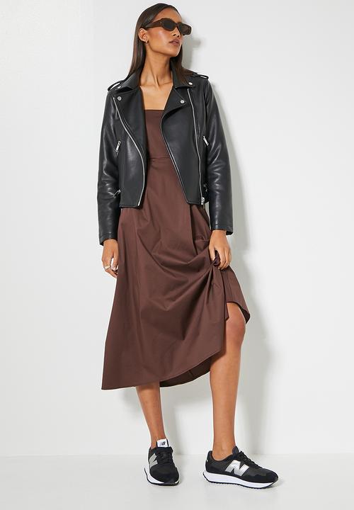 Superbalist - Straightneck fit & flare - dark choc