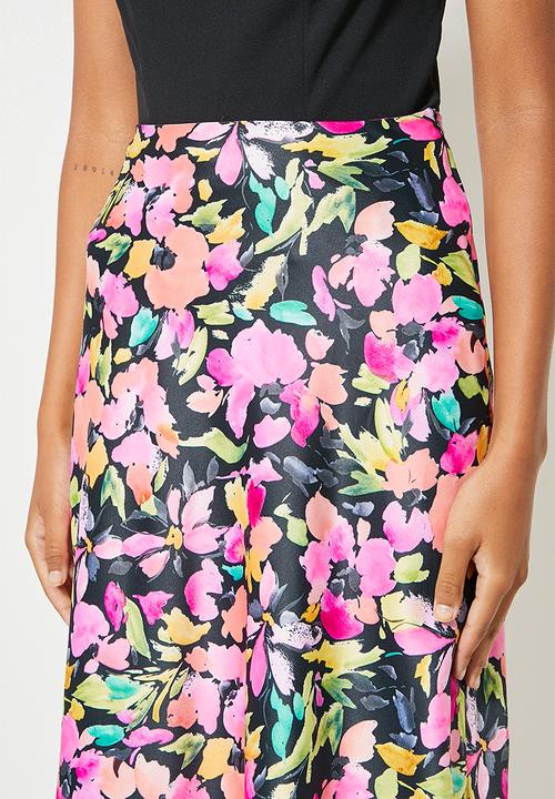 Superbalist - Long midi slip skirt - watercolour flowers