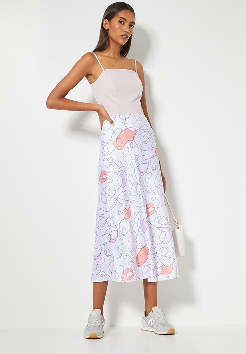 Superbalist - Long midi slip skirt - twisted geometry