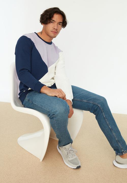 Trendyol - Colour block sweater - lilac