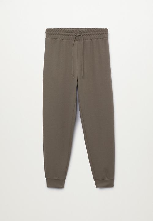 MANGO - Trousers pique - khaki