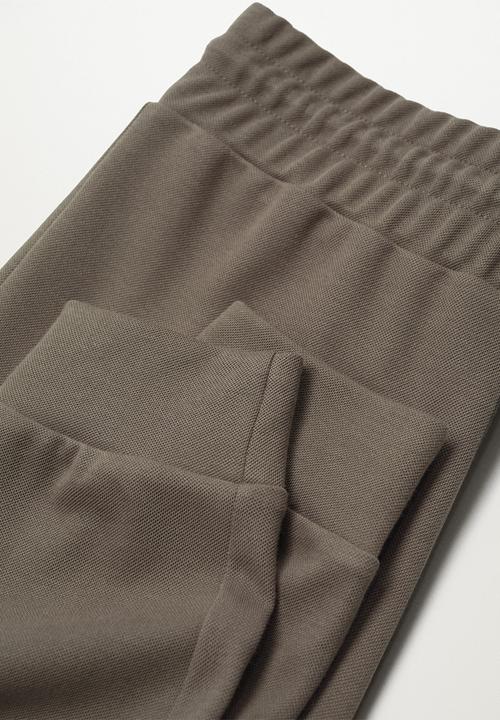 MANGO - Trousers pique - khaki