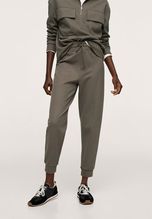 MANGO - Trousers pique - khaki