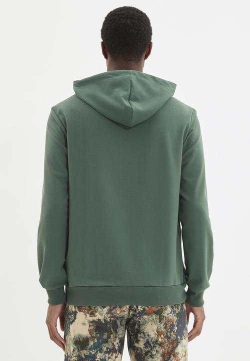 Trendyol - Printed pullover hoodie - green
