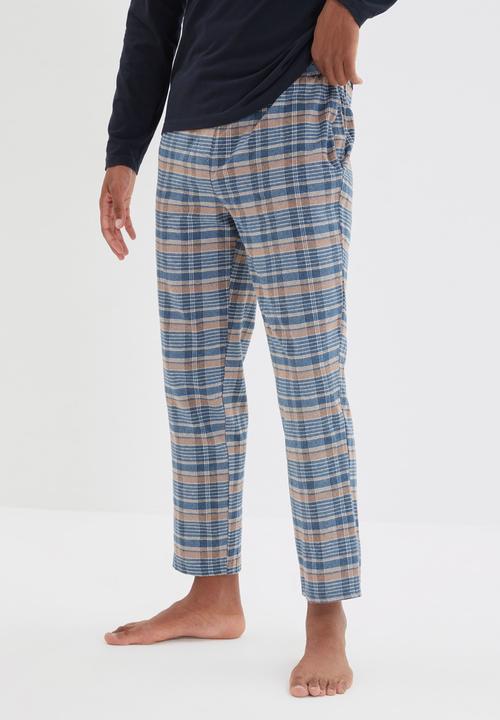 Trendyol - Check pants sleep set - navy & blue