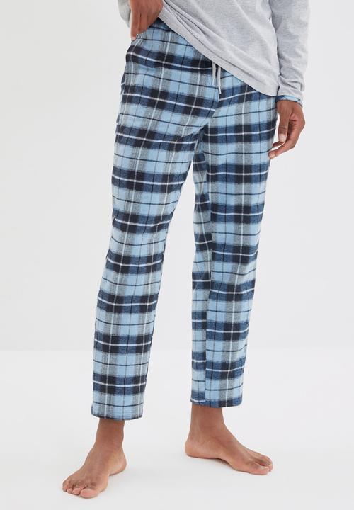 Trendyol - Check pants sleep set - grey & blue