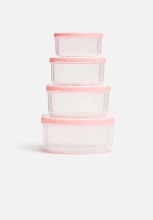 H&S - Girl bear snack box set of 4 - pink