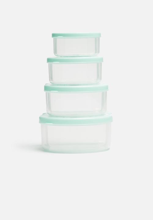 H&S - Boy bear snack box set of 4 - blue