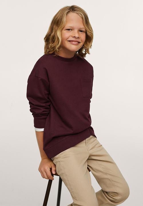 MANGO - Sweatshirt crew -  dark red