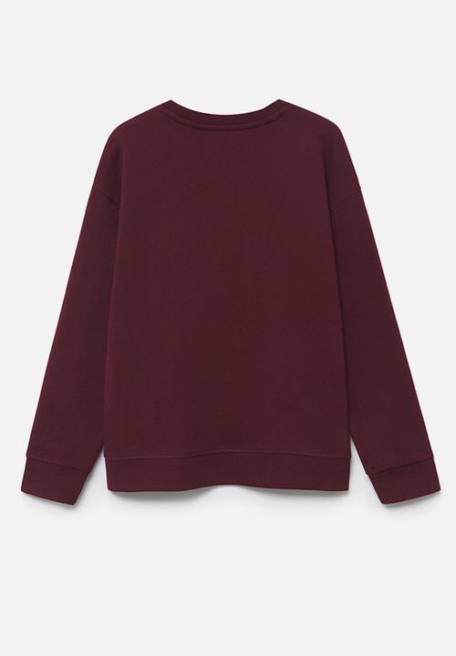 MANGO - Sweatshirt crew -  dark red