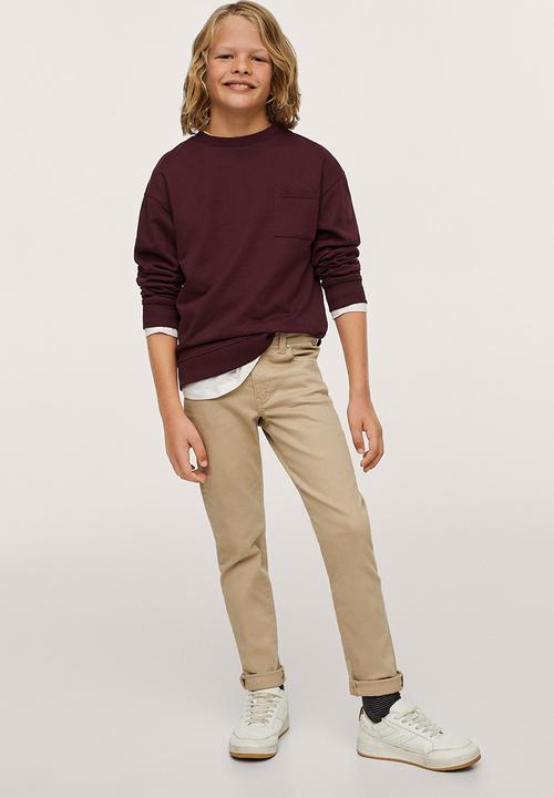 MANGO - Sweatshirt crew -  dark red
