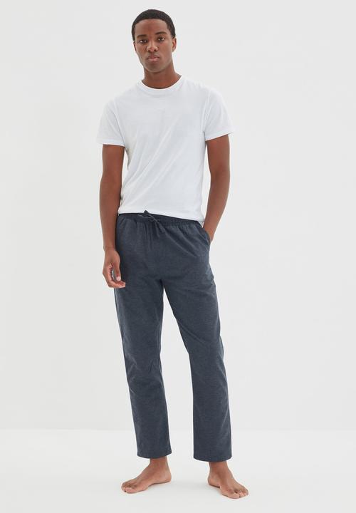 Trendyol - Plain sleep pants - navy & white