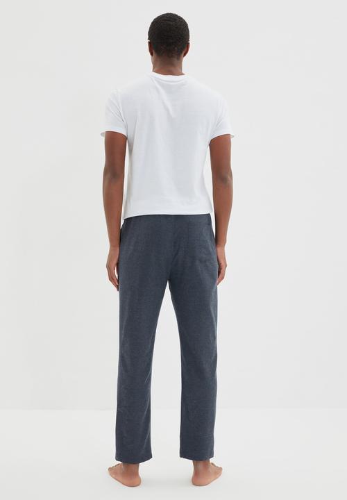 Trendyol - Plain sleep pants - navy & white