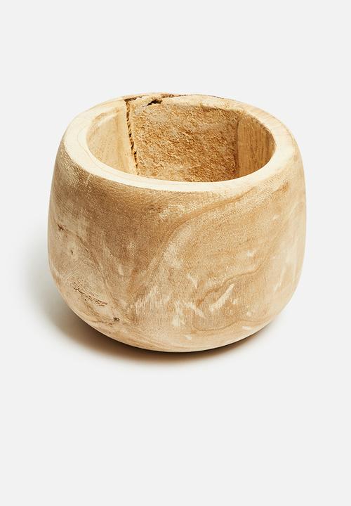 H&S - Paulownia wood pot - natural
