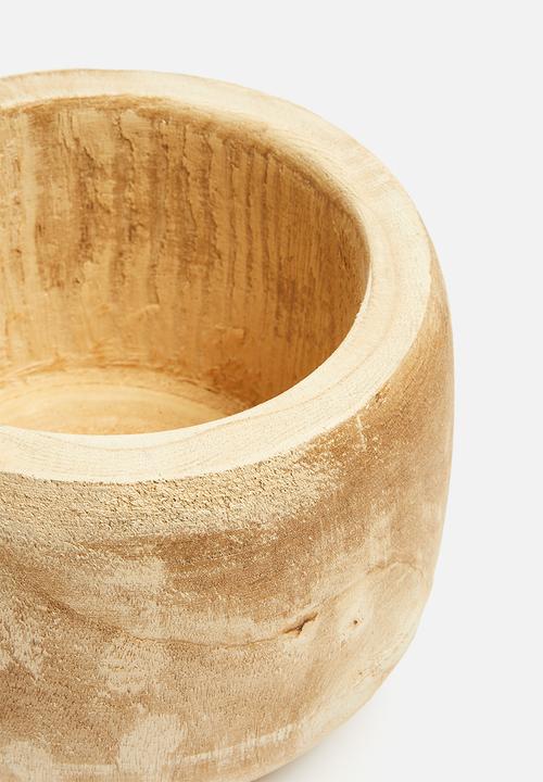 H&S - Paulownia wood pot - natural