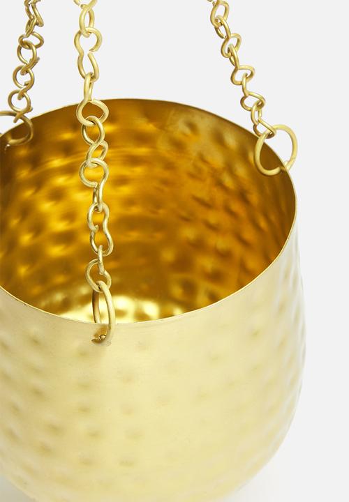 H&S - Flowerpot hang set of 2 - gold