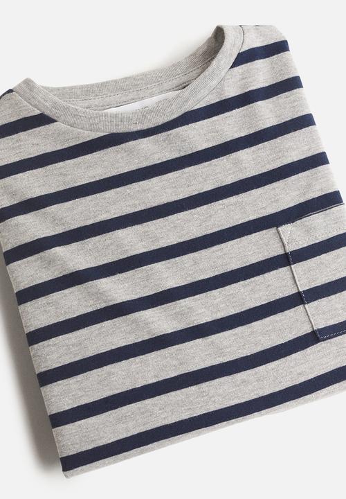 MANGO - T-shirt rayas 1 - medium gray