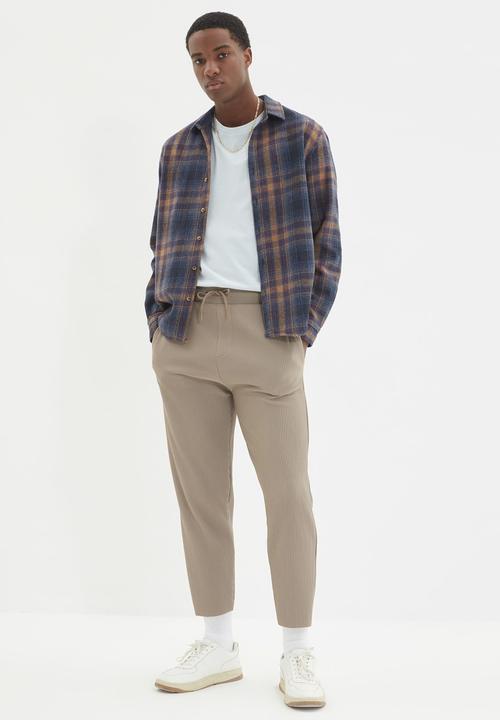 Trendyol - Long sleeve check shirt - mustard & navy 