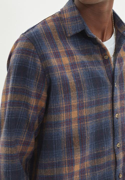 Trendyol - Long sleeve check shirt - mustard & navy 