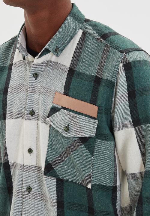Trendyol - Long sleeve check shirt - green