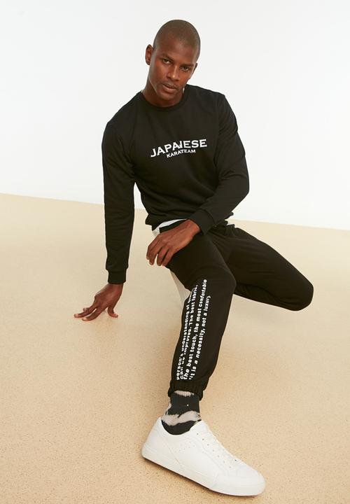 Trendyol - Leg printed jogger - black