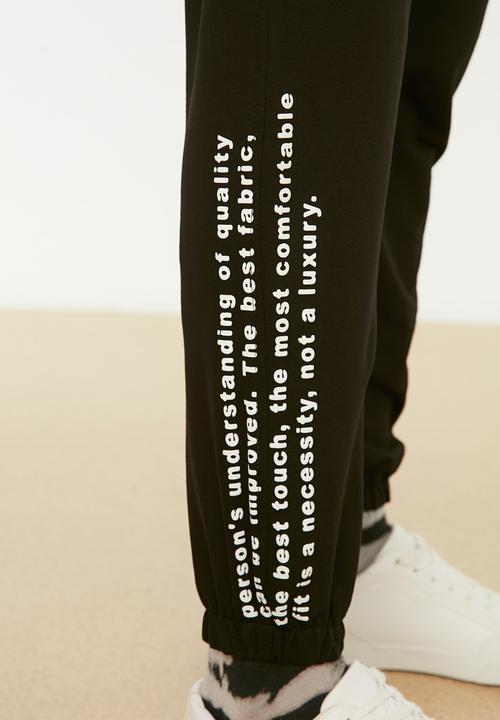 Trendyol - Leg printed jogger - black