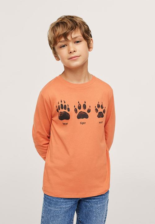 MANGO - T-shirt husky - orange