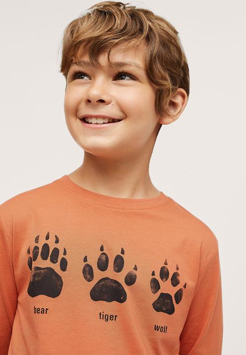 MANGO - T-shirt husky - orange