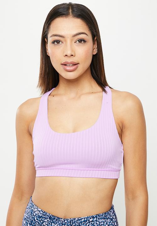 Cotton On - Strappy sports crop - soft grape texture